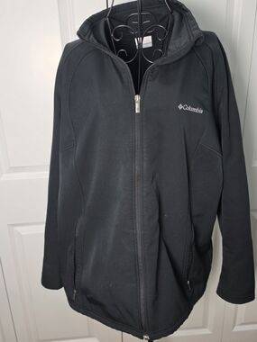 Columbia Black Softshell Jacket Womens 2X Full Zip Lightweight Outdoor Plus Size